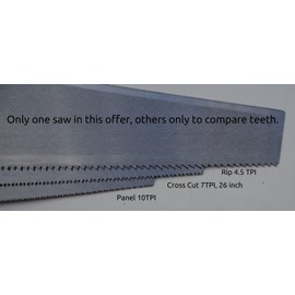 Lynx Garlick Thomas Flinn British 20” Crosscut Saw with Taper Ground Blade, Stained Beech Handle 7 TPI and Filed Crosscut