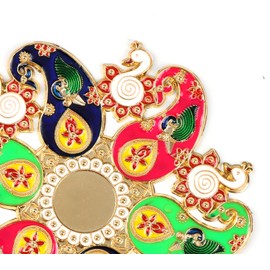 CHERKRAFT Diwali Acrylic Rangoli Stencils Handmade Rangoli Sticker Home Decor Floor Decorative Stones (Rangoli 5)