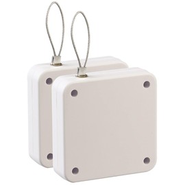 AGT Room Door Closer: Set of 2 Automatic Door Closer with Drawstring, 1,200 g Pull, White (Mini Door Closer, Automatic Sensor Door Closer, Toilet)