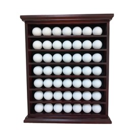 ARRAWIS Golf Ball Display Case - Wall Mount, Black Finish, Green Felt Background, No Door, Perfect for Golf Balls, 14.6" W x 17.4" H x 3" D