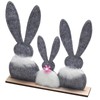 HERZWILD Felt Rabbit Stand for Easter, Easter Bunny Figure Wooden