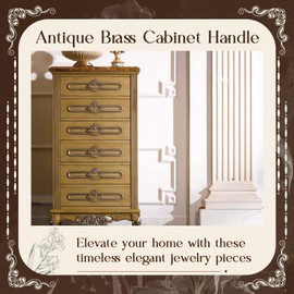 CcHhyyt Pack of 2 Vintage Brass Handles, Antique Cabinet Handle, Brass Handle for Kitchen Cupboard, Drawer, Chest of Drawers, Vintage Hardware, Retro Pure Brass Metal Furniture Handle (2, Red, 76 mm)