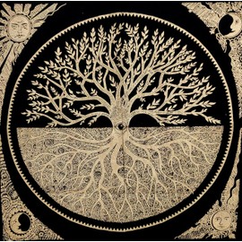 INDIAN CRAFT CASTLE Altar Cloth Tapestry Tree of Life Tablecloth Ritual Spiritual Cloth for Sacred Places, Cotton Square Tarot Table Cover Tarot Witchery Supplies Druid Tree of life18 by 18 inches