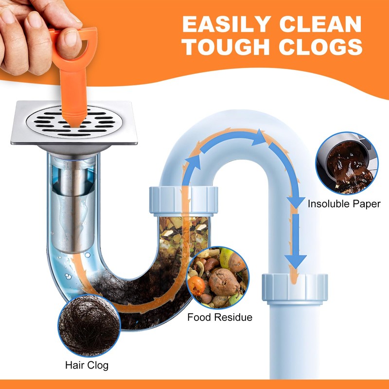 Drain Clog Remover, Effective Drain Snake Hair Drain Clog Remover,