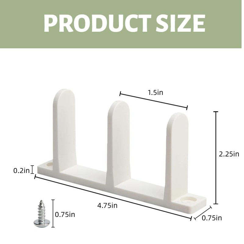 Sliding Door Floor Mount Guide 4-Piece Set - White ABS
