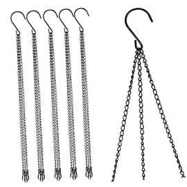 Generic 5Pcs Durable Hanging Chains for Flower Pots Iron Pot Hangers with Hooks Versatile Chain Holders for Baskets Bird Feeders and Decorative Items