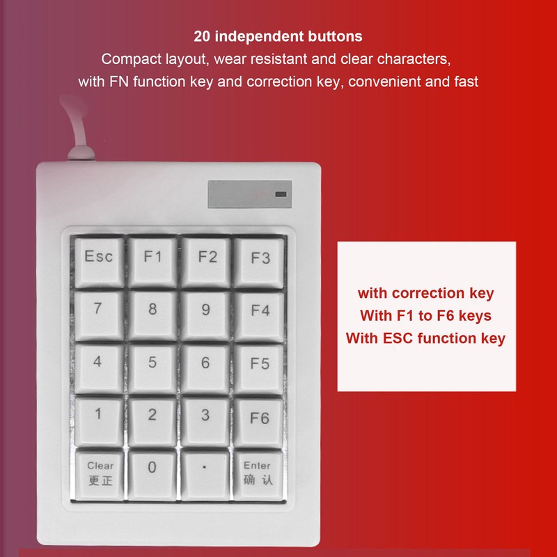 Mechanical Numpad 18 Keys Linear Action Switch USB Port Splashproof