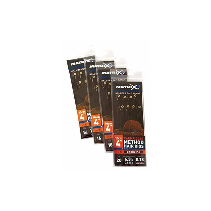 Fox Matrix Carp Rigger Method Hair Rigs Barbless Size 16