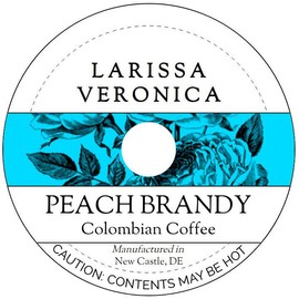 Peach Brandy Colombian Coffee (Single Serve K-Cup Pods) (Gourmet, Naturally Flavored, Whole Coffee Beans) (12 pods, ZIN: 575227)
