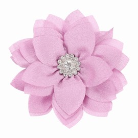 PATIKIL Elegant Flower Brooch Pin for Women, Fabric Flower Floral Crystal Brooch Lapel Pin for Wedding Party Gift Suit Clothes Hat Dress Coat Accessories, Purple