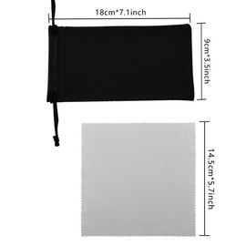 EKdirect Pack of 10 Microfibre Glasses Bag Sunglasses Bag and 10 Glasses Cloth