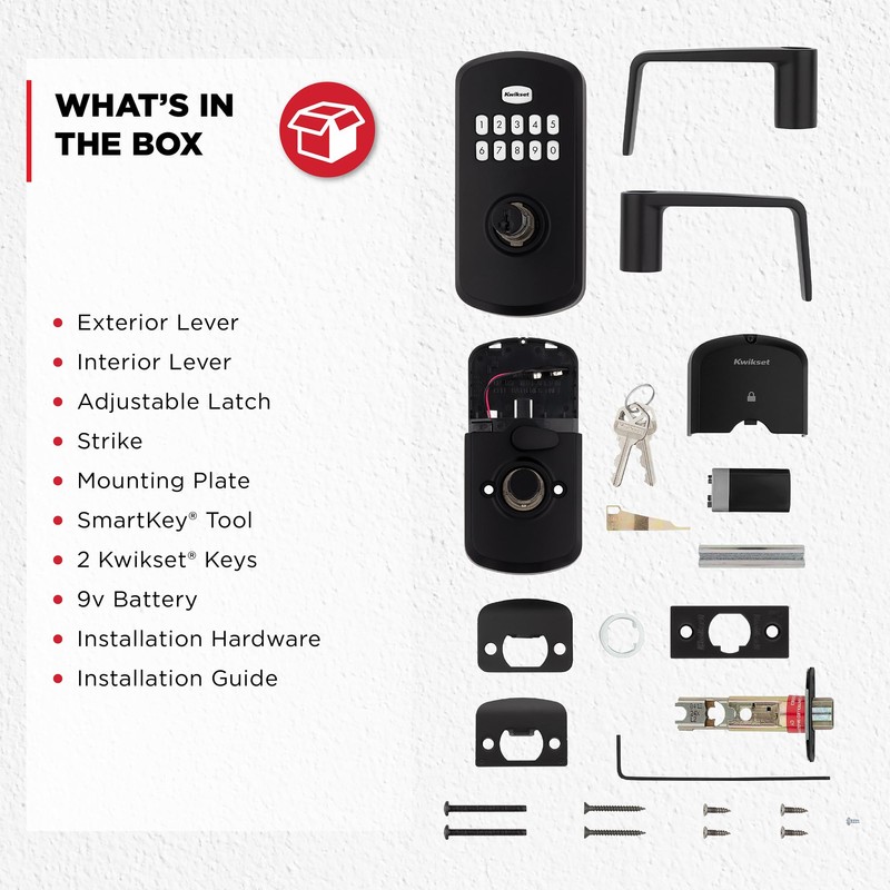 Kwikset SmartCode 955 Light Commercial 10-Button Keypad Matte Black Electronic