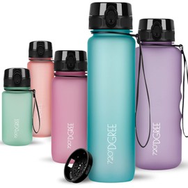 720°Dgree uberBottle Water Bottle, softTouch Sports Bottle with Sieve, BPA-Free, for University, Work, Fitness, Bike, Outdoors, Job, Made of Tritan, Lightweight, Shockproof, Reusable – 1 Litre