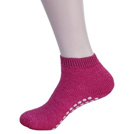 Hirsch Natur, Elia Wellness/Yoga Stopper Socks 70% Wool 30% Silk, raspberry, 38W x 39L
