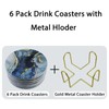 Bntyok Coasters Set of 6 Marble Coaster Set with Holder