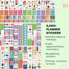 Clever Fox Mega Sticker Pack – 2000+ Small Planner Stickers for Adults – Sticker Book for Women – Aesthetic Calendar & Journal Accessories