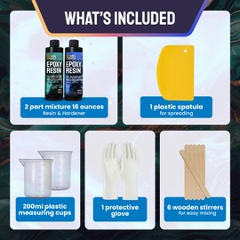 DAVE & DIANA Crystal Clear Epoxy Resin 8oz - Includes 8oz Each of Epoxy Resin A & Epoxy Hardener B, Anti-Yellowing and Wear Resistant, Wide Applications for Crafts, Woodwork & No Bubble Resin Casting