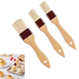 3 Pieces Pastry Brush, Pastry Brush, Cooking Brush, Cooking Brush, Boar Bristle, Grill Brush, Sauce Brush for Bread, Dough, Grill, Gravy, Baking, Cooking (2 Specifications)