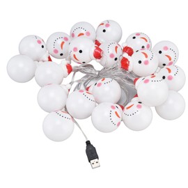 LED Snowman String Lights USB Power Supply 20 Colored Lights Christmas Decoration Light String for Gardens Courtyards