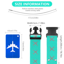 Flintronic Luggage Strap Suitcase Strap, Pack of 4 Adjustable Luggage Strap + 4 Luggage Tags, with Name Tag & Address Tag, for Luggage Strap for Travel & Flying
