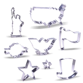 4th of July Cookie Cutter Set - 8 Piece - Stainless Steel