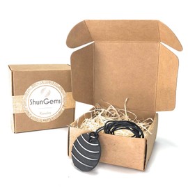 ShunGems Shungite Pendant Wave (Breeze) Original Product from Karelia Fluted Jewellery Stone Pendant Made of Shungite, Stone Cotton, Shungite