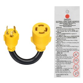 Jadode RV Power Adapter 12 Inch Twist Lock 30 Amp L5-30P Male Generator to L14-30R Transfer Switch Female Heavy Duty 3-Prong to 4-Prong Inlet Box STW 10AWG 4C Wire