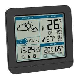 TFA Dostmann station wireless Sky, 35.1152.01, sensor, indoor and outdoor, with weather forecast, black, (L) 123 x (B) 52 x (H) 117 mm