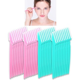 Eyebrow Razor for Women, BEoffer 40Pcs Multipurpose Exfoliating Dermaplaning Tool Face Razor and Eyebrow Razors For Women Man With Precision Cover (Blue Pink)