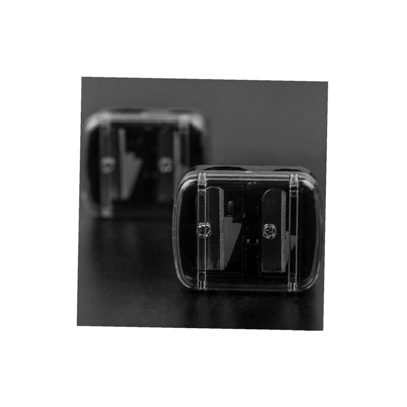 Black Cosmetic Double Sharpener for Eyeliner, Eyebrow and Lip Pencils,