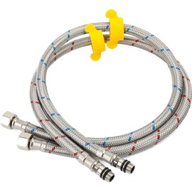 AWAROCKY 60CM and 80CM Long Bathroom Kitchen Faucet Connector Braided Stainless Steel Supply Hose 1/2-Inch Female Compression Thread x M10 Male Connector, x 2 Pcs (1 Pair) and 2 Spanner