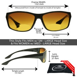 proSPORT Bifocal Reading Sunglasses Reader +2.00 Black & Tortoise Shell Brown HD Amber Anti Reflective Men Women