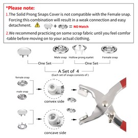 GTAAOY 800PCS Metal Snaps Buttons with Fastener Pliers Press Tool Kit Perfect for DIY Crafts Clothes Hats and Sewing, Snap Button Fasteners Kit for Clothing Sewing(200 Sets,9.5mm)