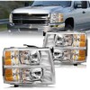 JSBOYAT Headlight Assembly Fits for 2007-2013 Chevy Silverado 1500/07-14 Silverado