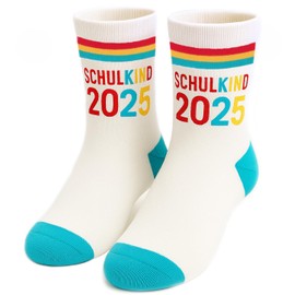 MOAZIFI Schulkind Socken 2025 - Baumwollsocken für Einschulung Mädchen und Jungen, Kindersocken 27-32 Schulanfang Geschenk