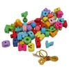 Alphabet Lacing Beads 51Pcs Wooden Toys Strings Letters Parent Child