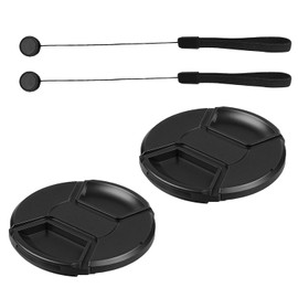 QQM 2 Pack 67mm Front Lens Cap Cover and 2Pcs Lens Cap Keeper Cord, Fit for Canon EF-S 18-135mm, Sony FE 85mm, Sigma 16mm and Other 67mm Filter Thread Lenses