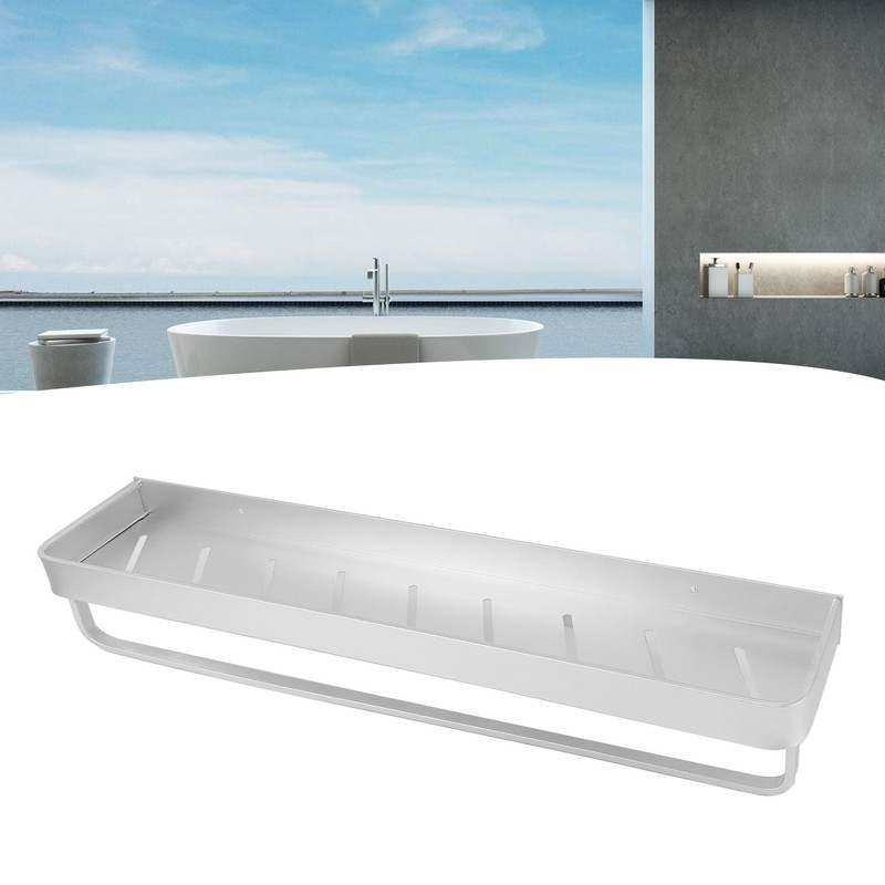 Space Aluminum Bathroom Shelf Punch Free Wall Mounted Floating Bathroom