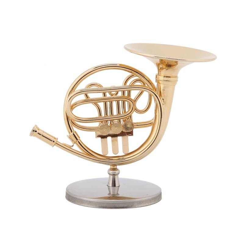 French Horn, Trombone Stand Brass with Stand for Decoration