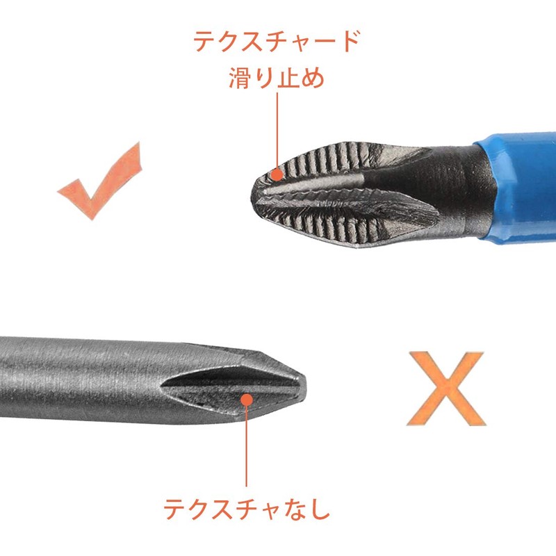 SeonFook 12pcs Blue Leather Cross Driver Bits Alloy Steel PZ1,
