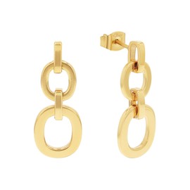 s.Oliver 2038855 Women's Earrings Stainless Steel 2.6 cm Gold Comes in Jewellery Gift Box, None