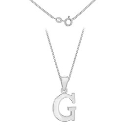 Tuscany Silver Women's Sterling Silver Initial G Pendant on Curb Chain of Length 46 cm/18 Inch