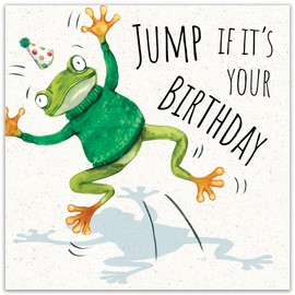 Twizler Funny Birthday Card - Party Frog - Women or Men Happy Birthday Card for Female Friend Male - Him Her Birthday Card Mum Dad Husband Wife - Son Daughter Card for Sister Brother