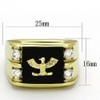 YourJewelleryBox Mens eagle ring gold onyx military cz 18kt stainless