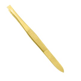 AAProTools Stainless Steel Tweezer Narrow Straight full Gold Tip