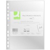 Punched Pockets Q-Connect, Polypropylene, A4, Crystal, 50 Micron, Pack of