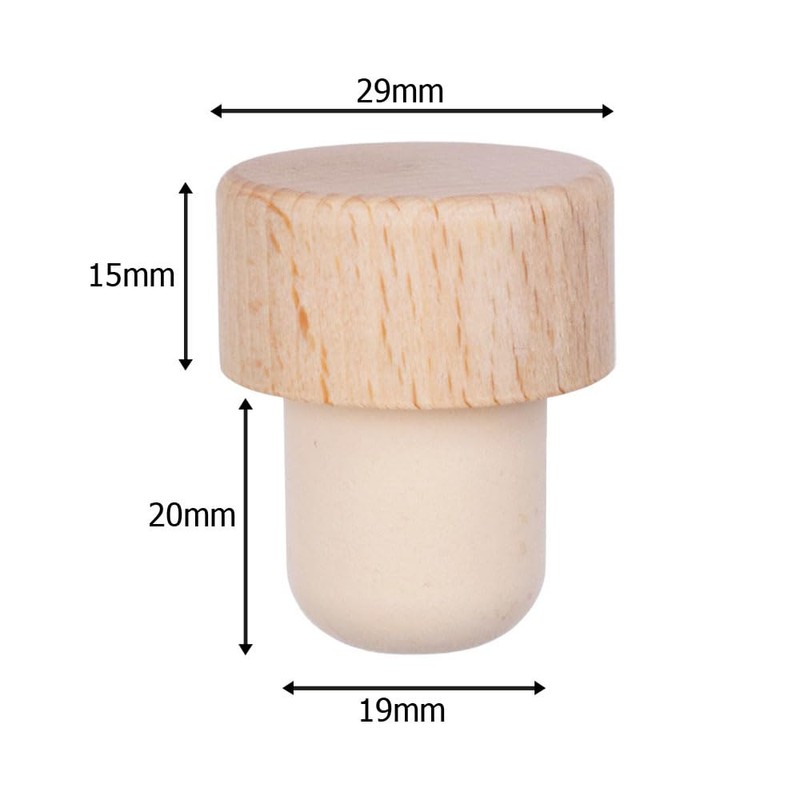19mm 'Pepperoni Pizza Slice' Wooden Bottle Stopper/Cork (BS00031259)