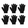 Folpus 3 Pairs Sided Scrubbing Gloves for Bathing, Black