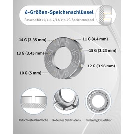 Pawfly Fahrrad Speichenschlüssel Set mit 2 Reifenhebern, Speichenwerkzeug, Felgenrichtwerkzeug, Felgenkorrekturset und 5 teiligem Fahrrad Reparatur Werkzeug Kit
