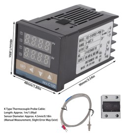 EVTSCAN Thermostat Temperature Controller Plastic 0 to 400 Degree Centigrade with K Thermocouple Relay 100‑240V